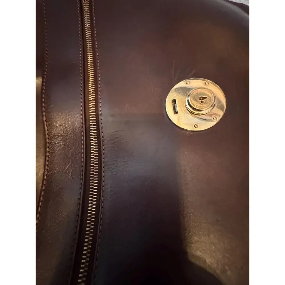 Dooney and Bourke Alto Chestnut Small Gusset Briefcase with handle